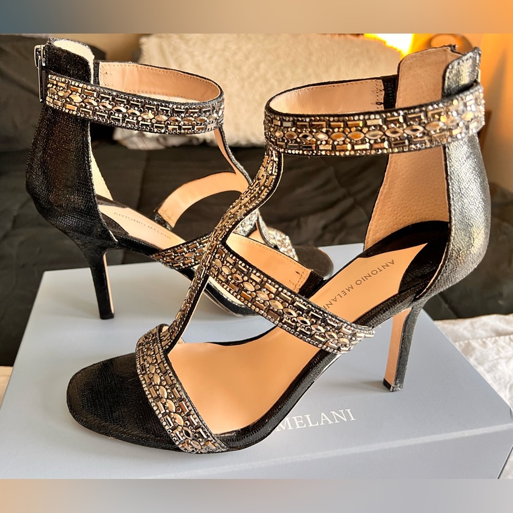 ANTONIO MELINI VALORAH HEEL SIZE 10/BLACK